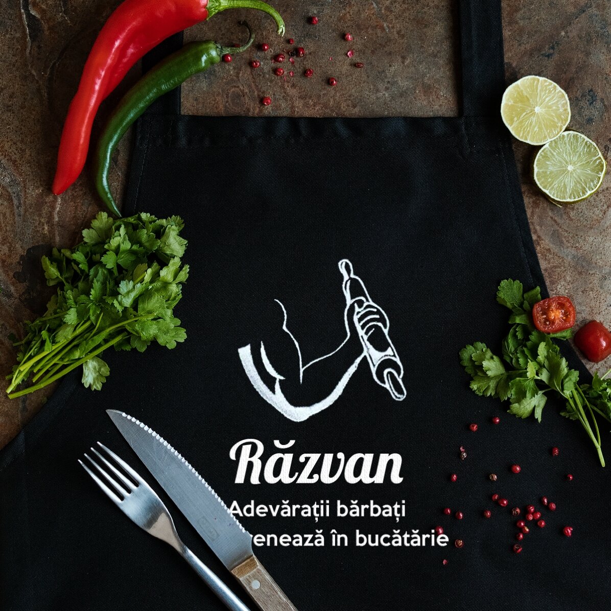 Șorț personalizat cu text - Sport în bucătărie