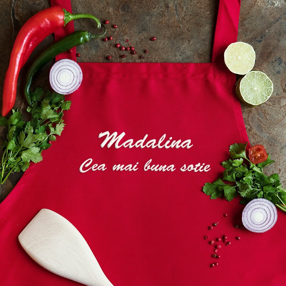 Șorț personalizat cu text