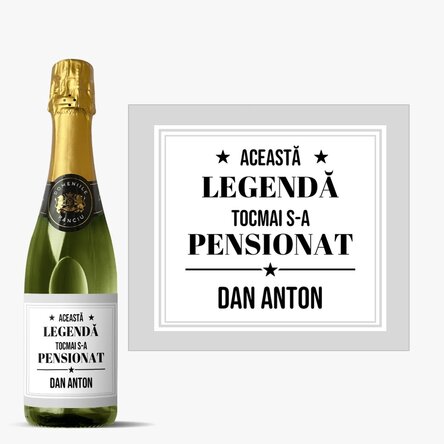 Sticlă medie de vin spumant personalizată cu mesaj - Pensionat
