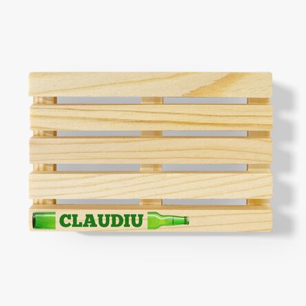 Suport de pahar în formă de palet personalizat cu nume - Berea mea