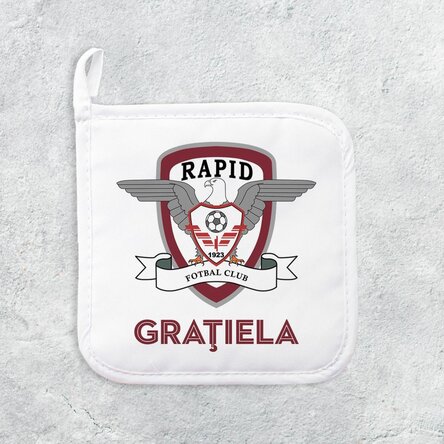 Suport oală fierbinte FC Rapid personalizat cu nume