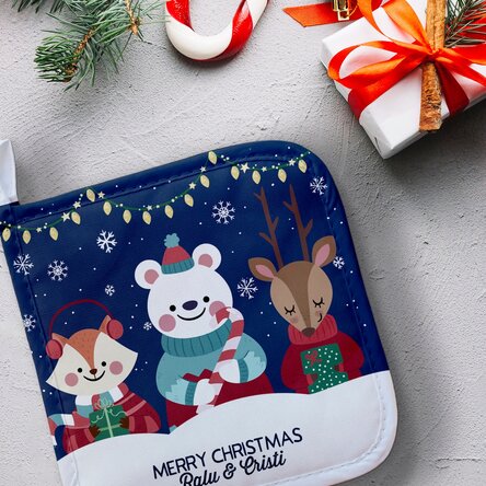 Suport oală fierbinte personalizat cu text - Christmas Night