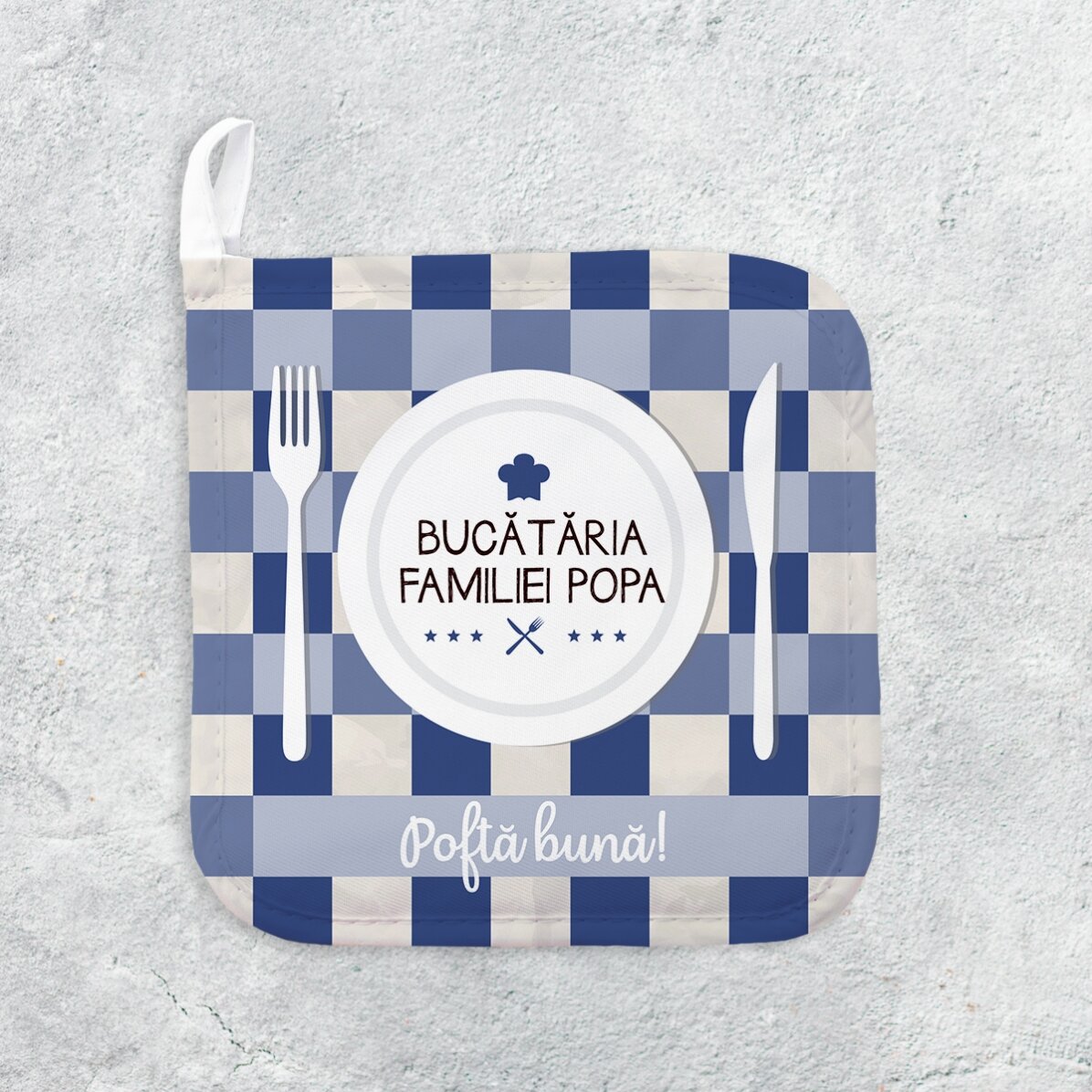 Suport oală fierbinte personalizat cu text - În familie