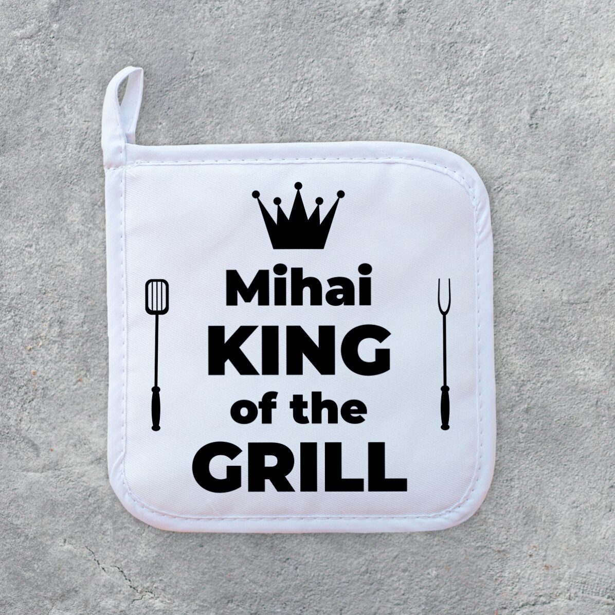 Suport oală fierbinte personalizat cu text - King of the Grill