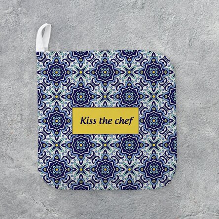 Suport oală fierbinte personalizat cu text - Kiss the chef