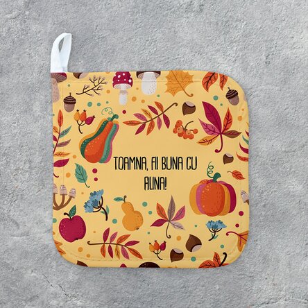Suport oală fierbinte personalizat cu text - Toamna bună