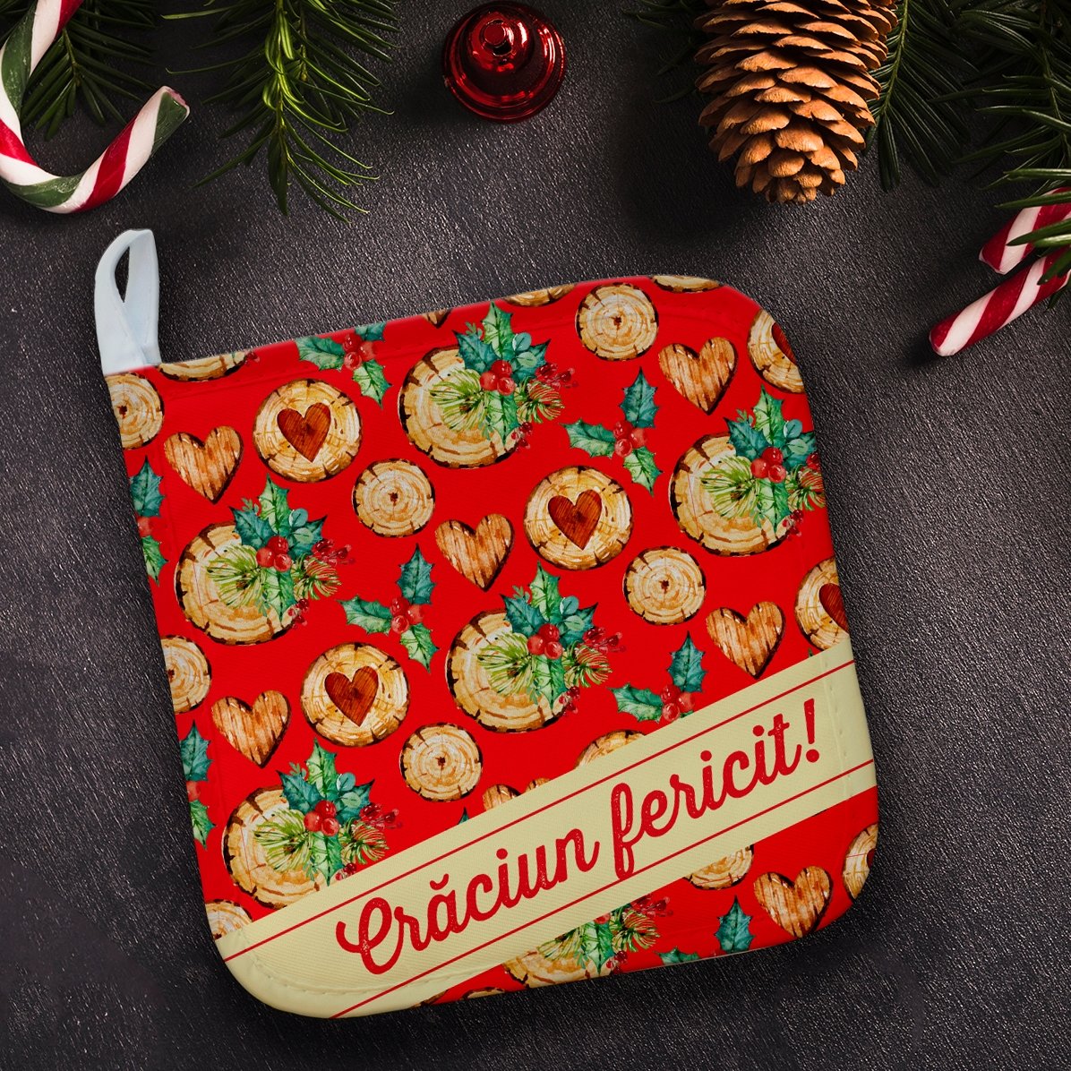 Suport oală fierbinte personalizat cu text - Mistletoe