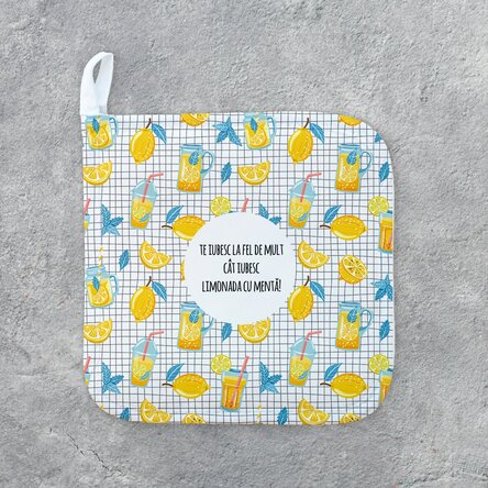 Suport oală fierbinte personalizat cu text - Limonadă