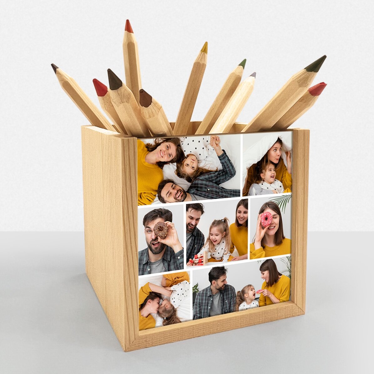 Suport pentru creioane personalizat cu 7 poze