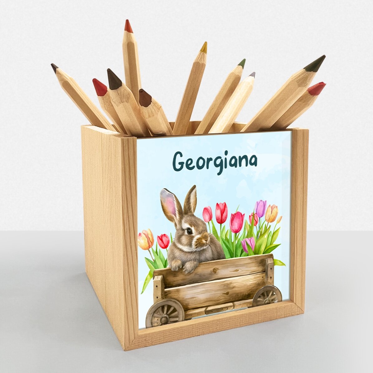 Suport pentru creioane personalizat cu nume - Paște fericit!