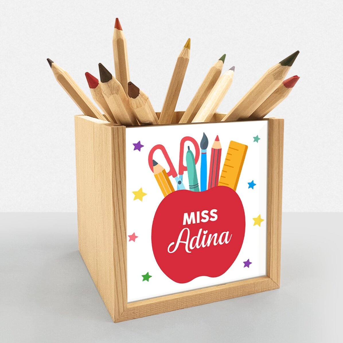 Suport pentru creioane personalizat cu nume - Teacher