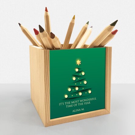 Suport pentru creioane personalizat cu text - The most wonderful time