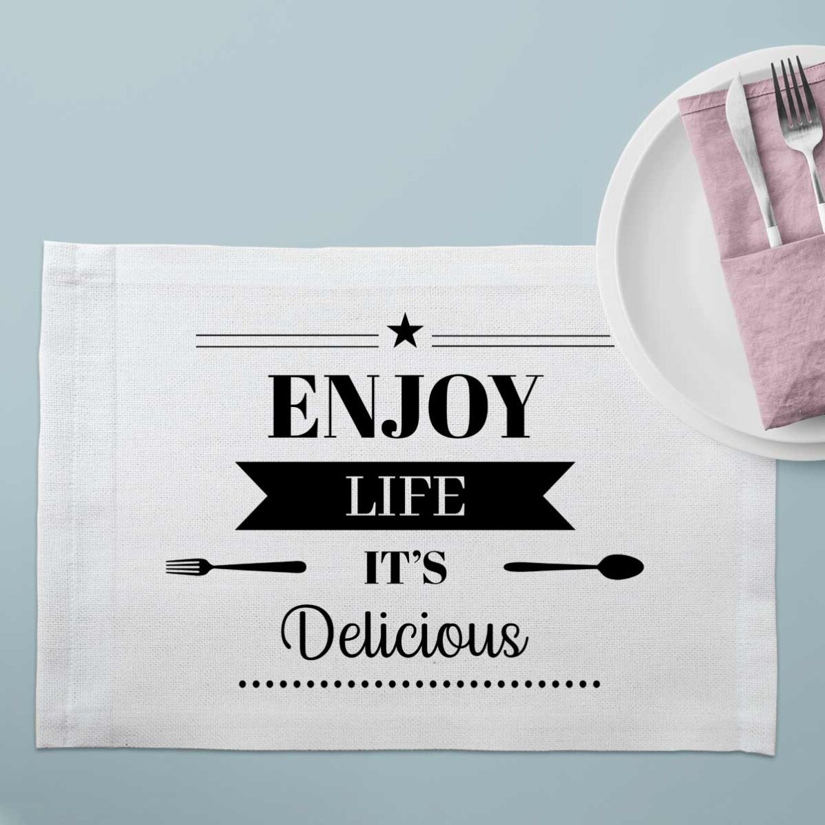 Suport pentru farfurie personalizat cu text - Delicious