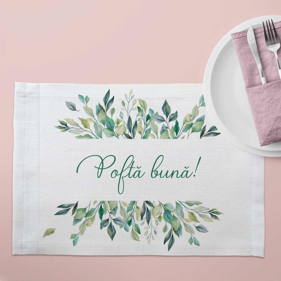 Suport pentru farfurie personalizat cu text - Poftă bună!