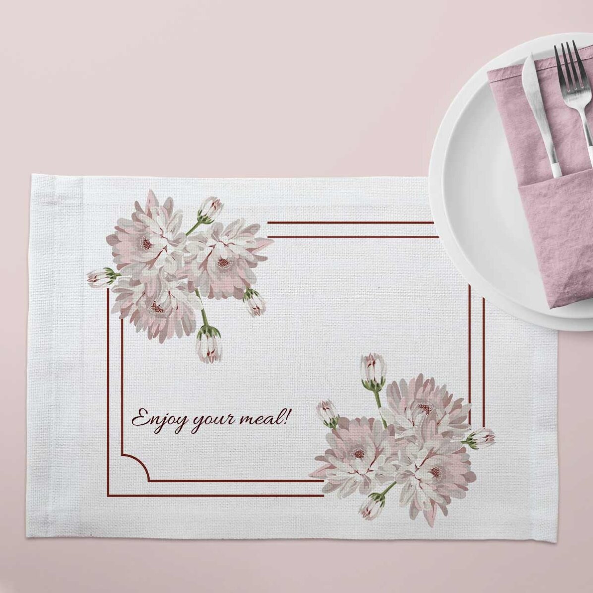 Suport pentru farfurie personalizat - Model crizanteme