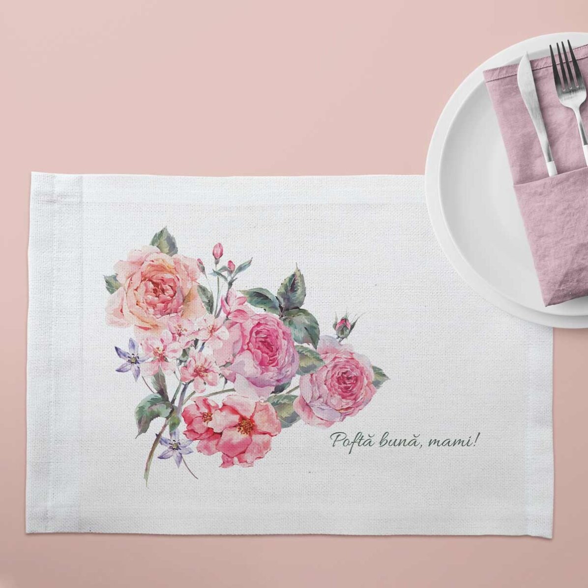 Suport pentru farfurie personalizat - Model trandafiri