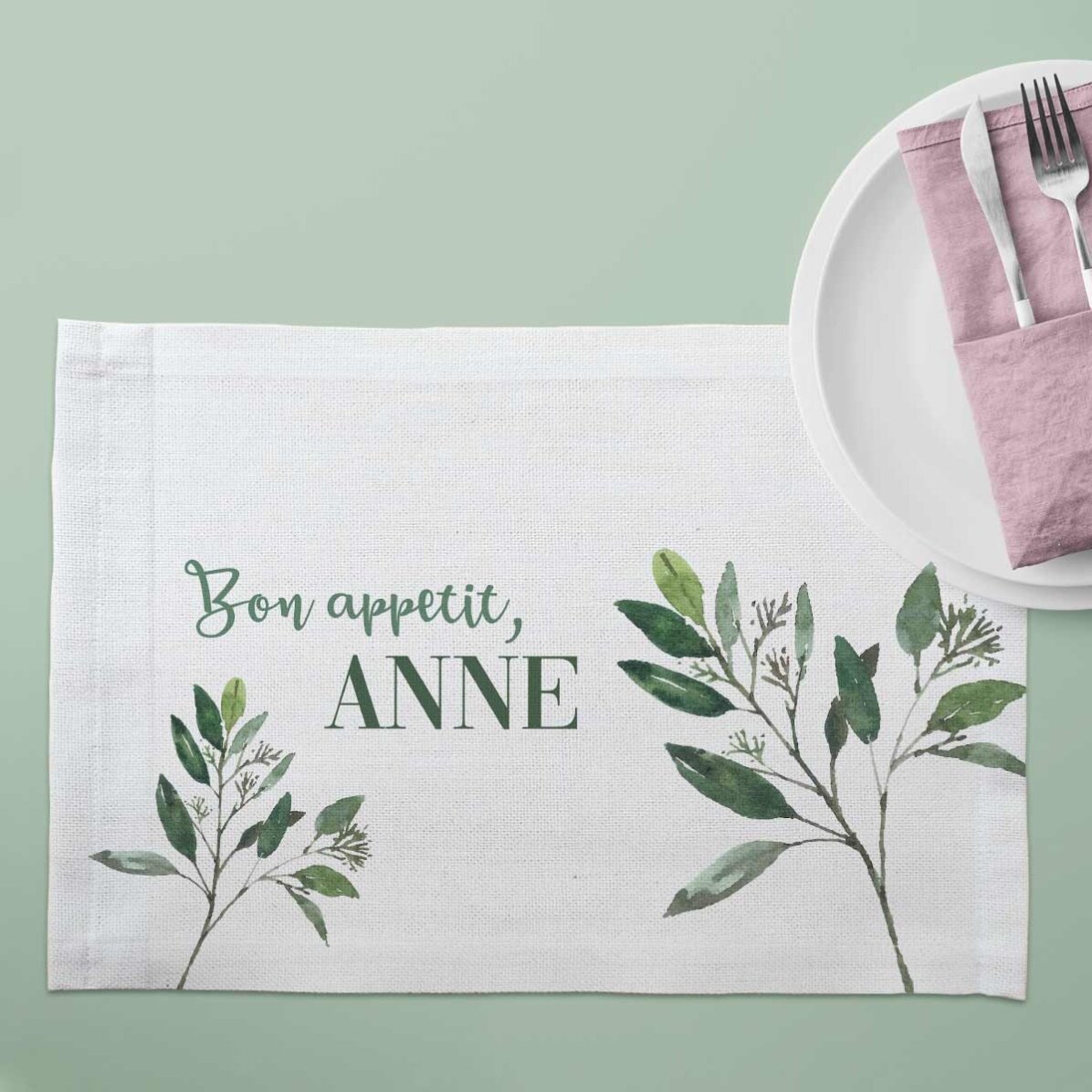 Suport pentru farfurie personalizat - Plante în acuarelă