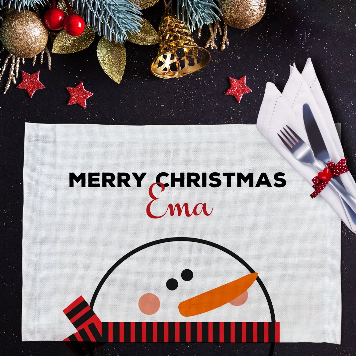 Suport pentru farfurie personalizat - Snowman