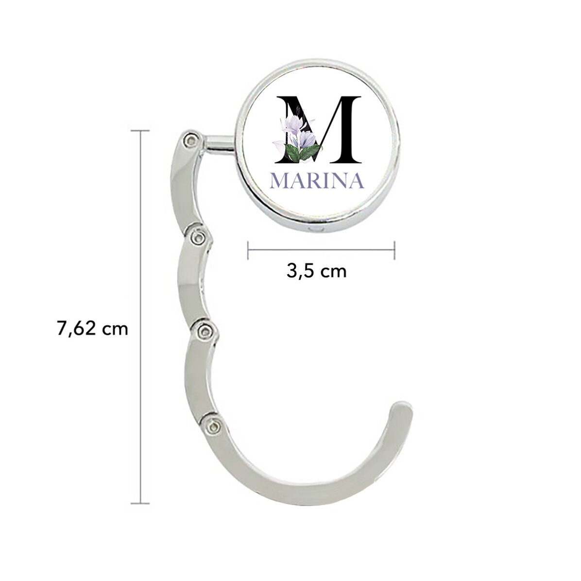 Suport geantă pentru masă personalizat cu nume și inițială - Floral