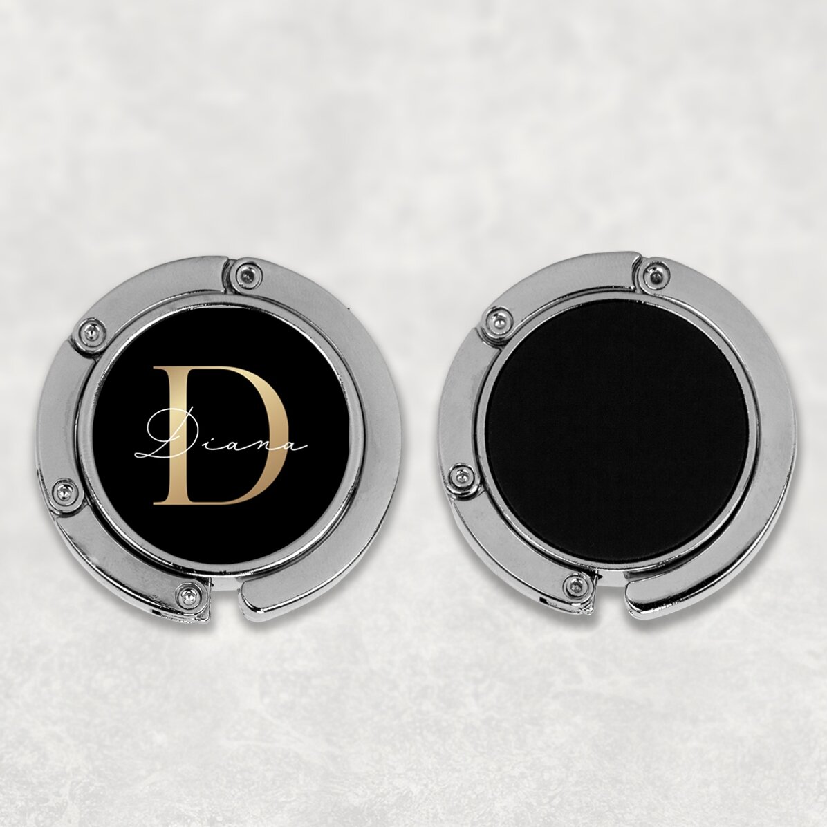 Suport geantă pentru masă personalizat cu nume și inițială - Gold