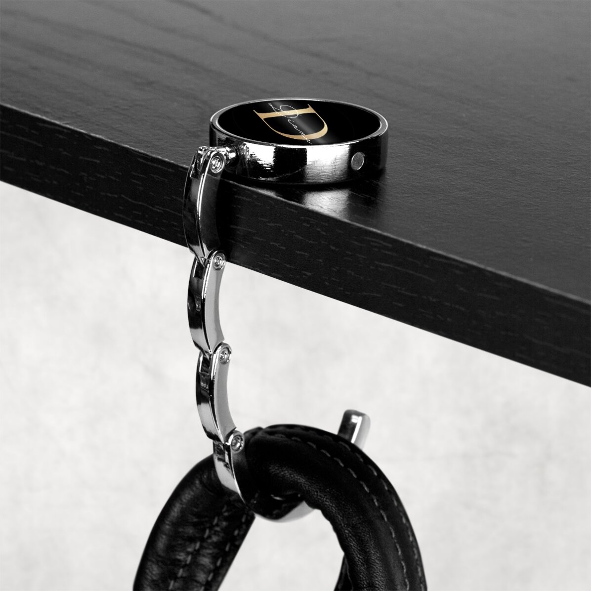 Suport geantă pentru masă personalizat cu nume și inițială - Gold