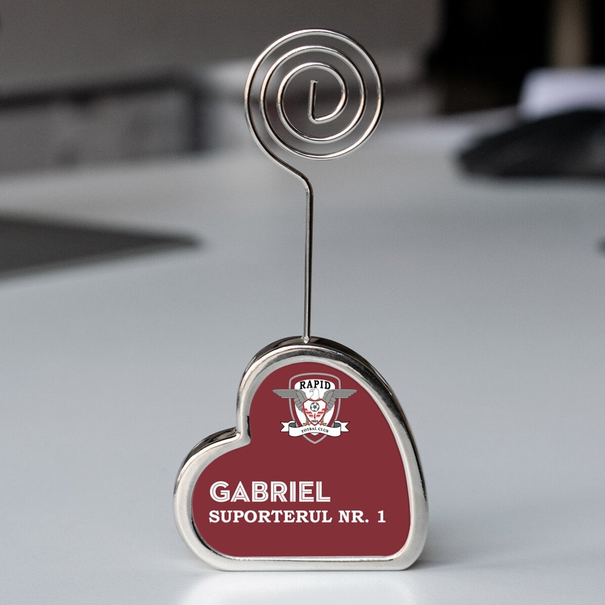 Suport pentru mesaj FC Rapid personalizat cu poză și mesaj