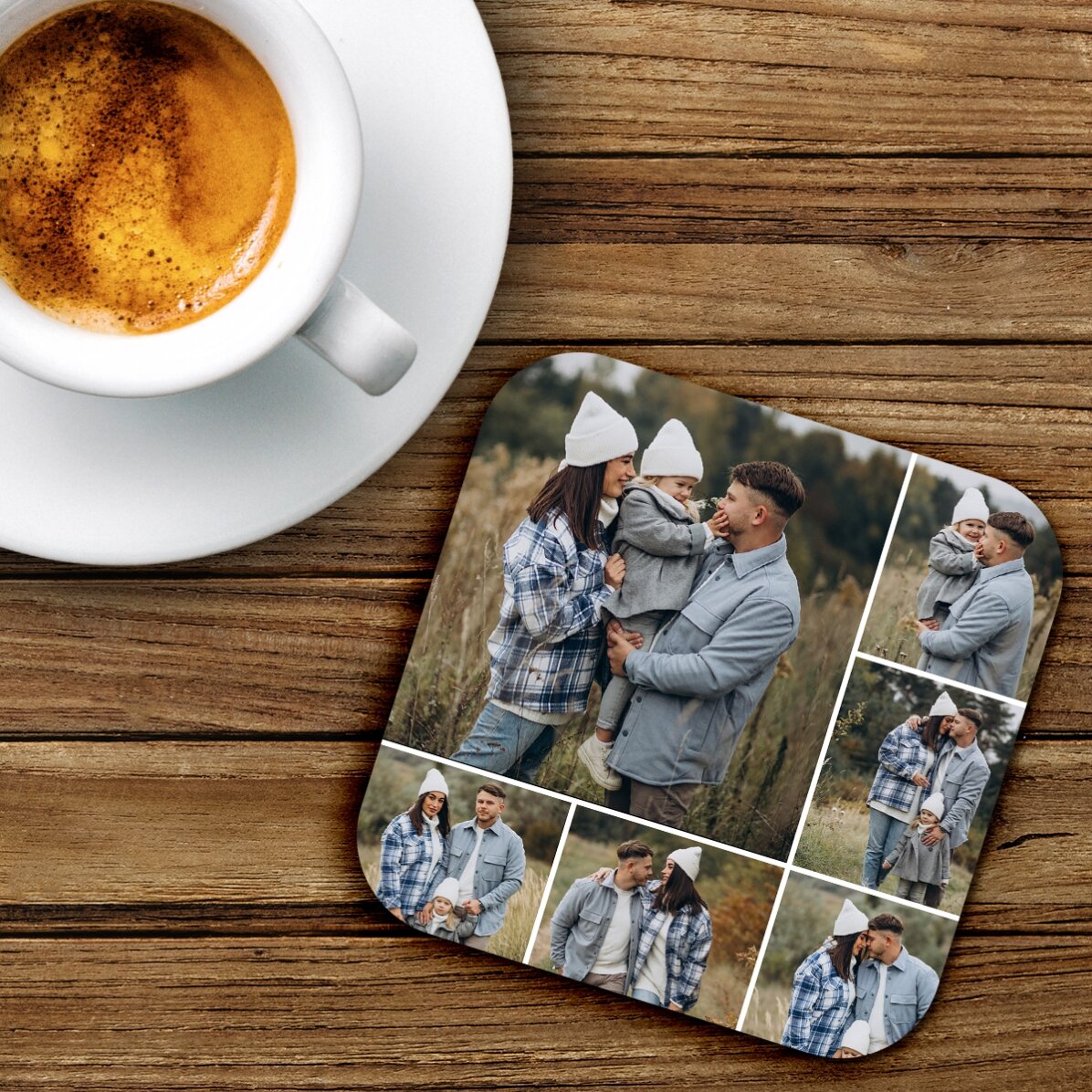 Suport pentru pahar personalizat cu 6 poze