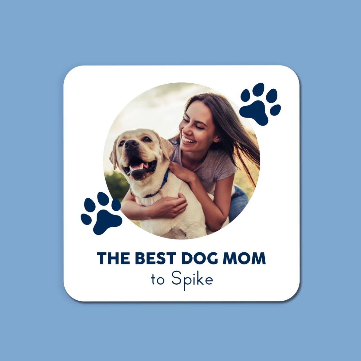 Suport pentru pahar personalizat cu poza și mesaj - The Best