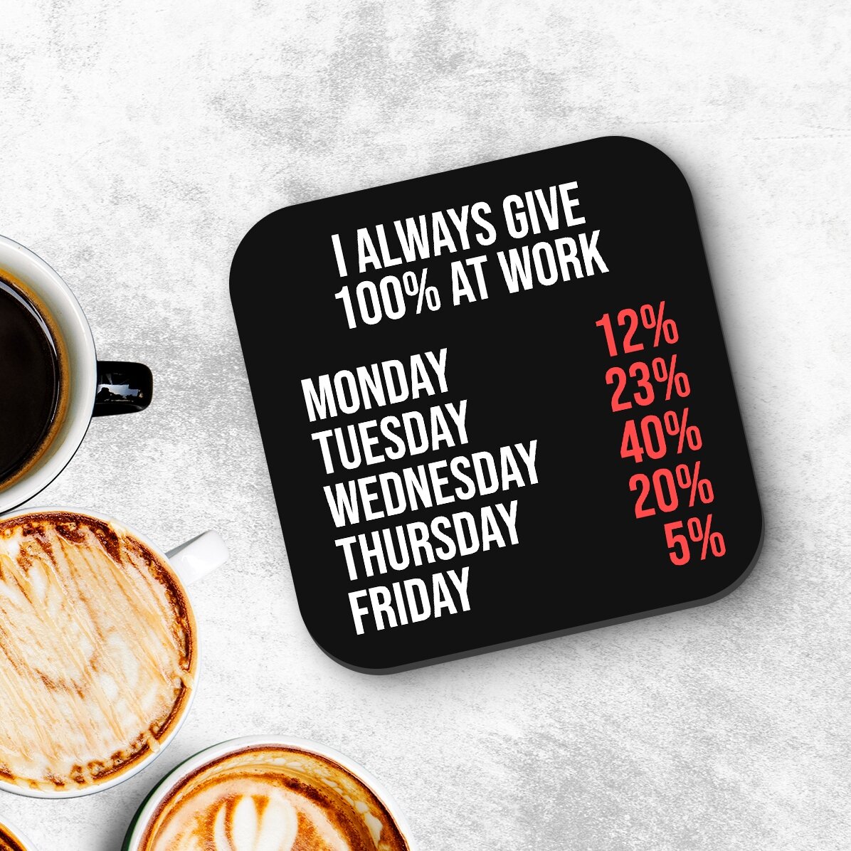 Suport pentru pahar personalizat cu text - 100%