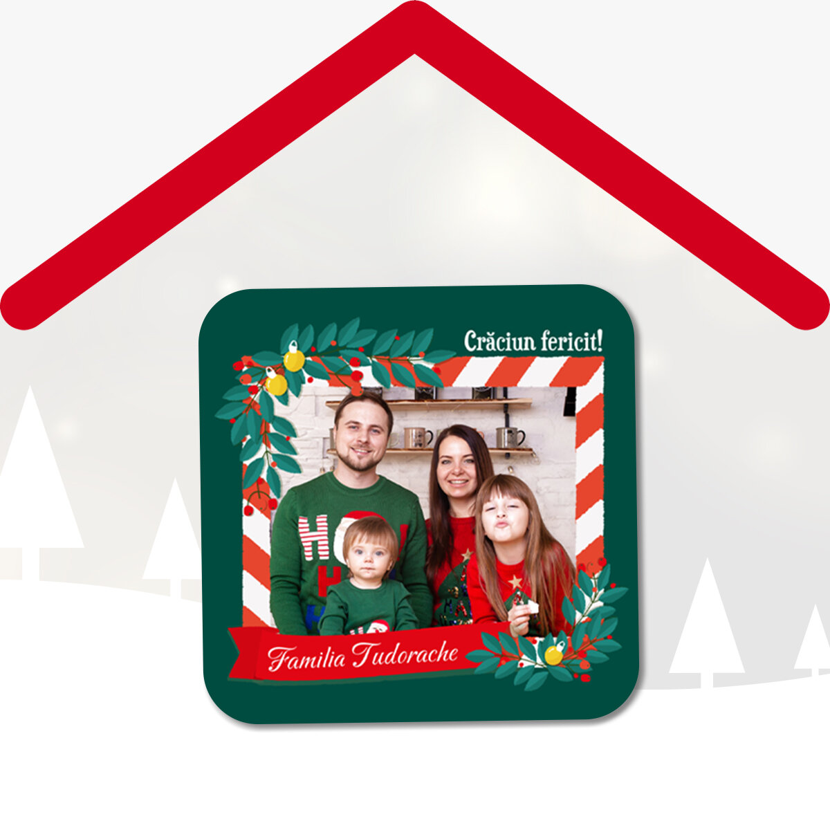 Коледни поставки за чаши