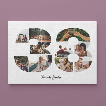 Tablou canvas landscape personalizat cu 10 poze model numărul 38 și mesaj text