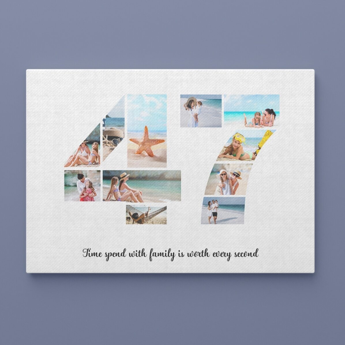 Tablou canvas landscape personalizat cu 11 poze model numărul 47 și mesaj text