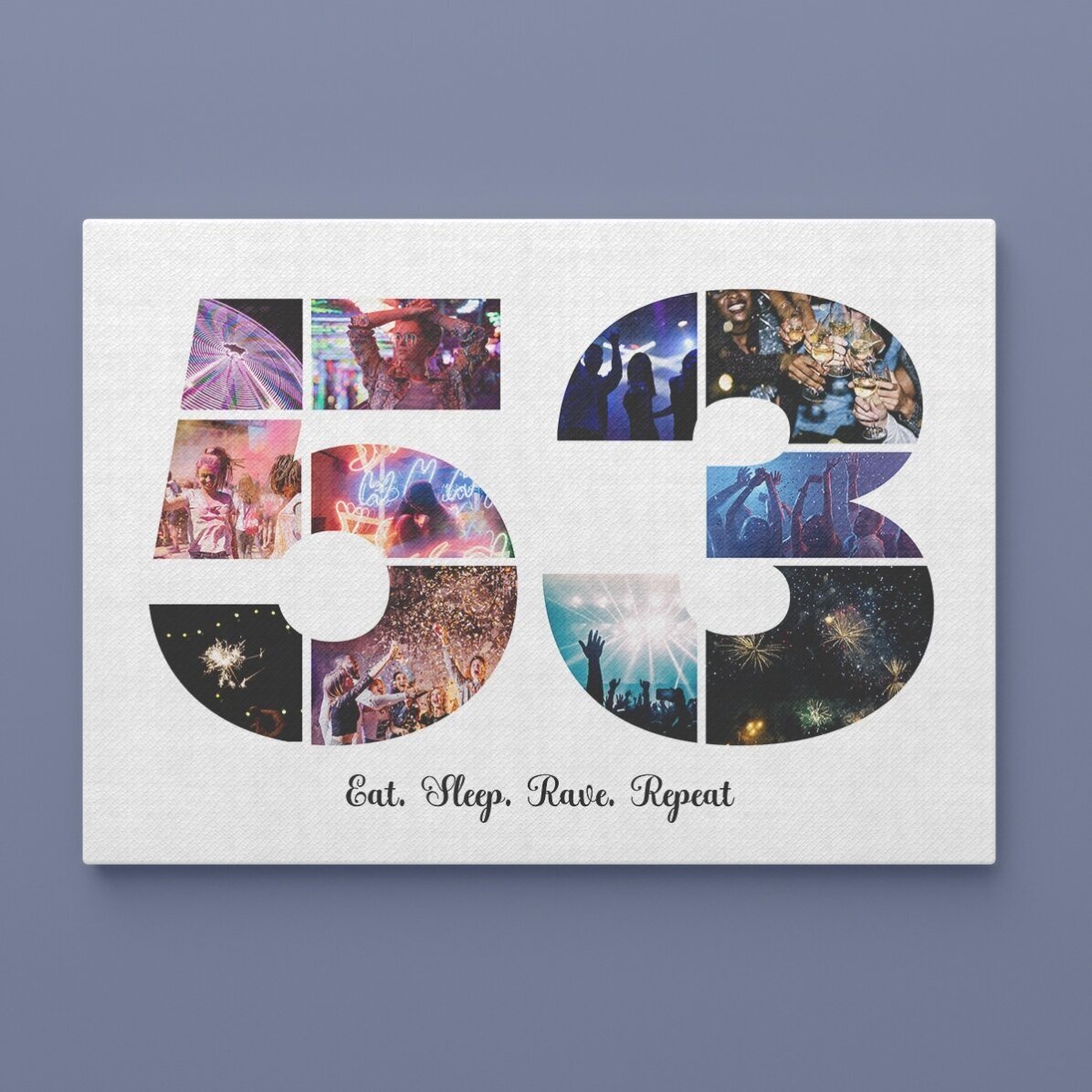Tablou canvas landscape personalizat cu 11 poze model numărul 53 și mesaj text