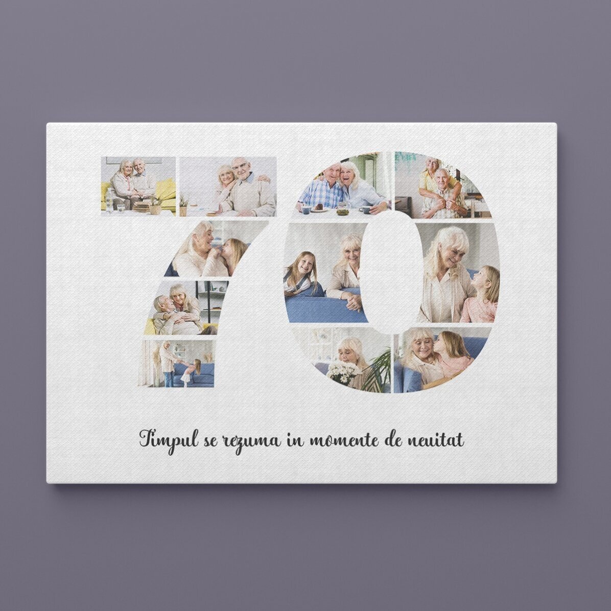 Tablou canvas landscape personalizat cu 11 poze model numărul 70 și mesaj text