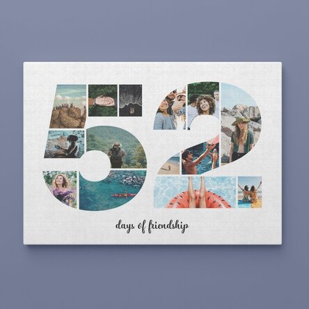 Tablou canvas landscape personalizat cu 14 poze model numărul 52 și mesaj text