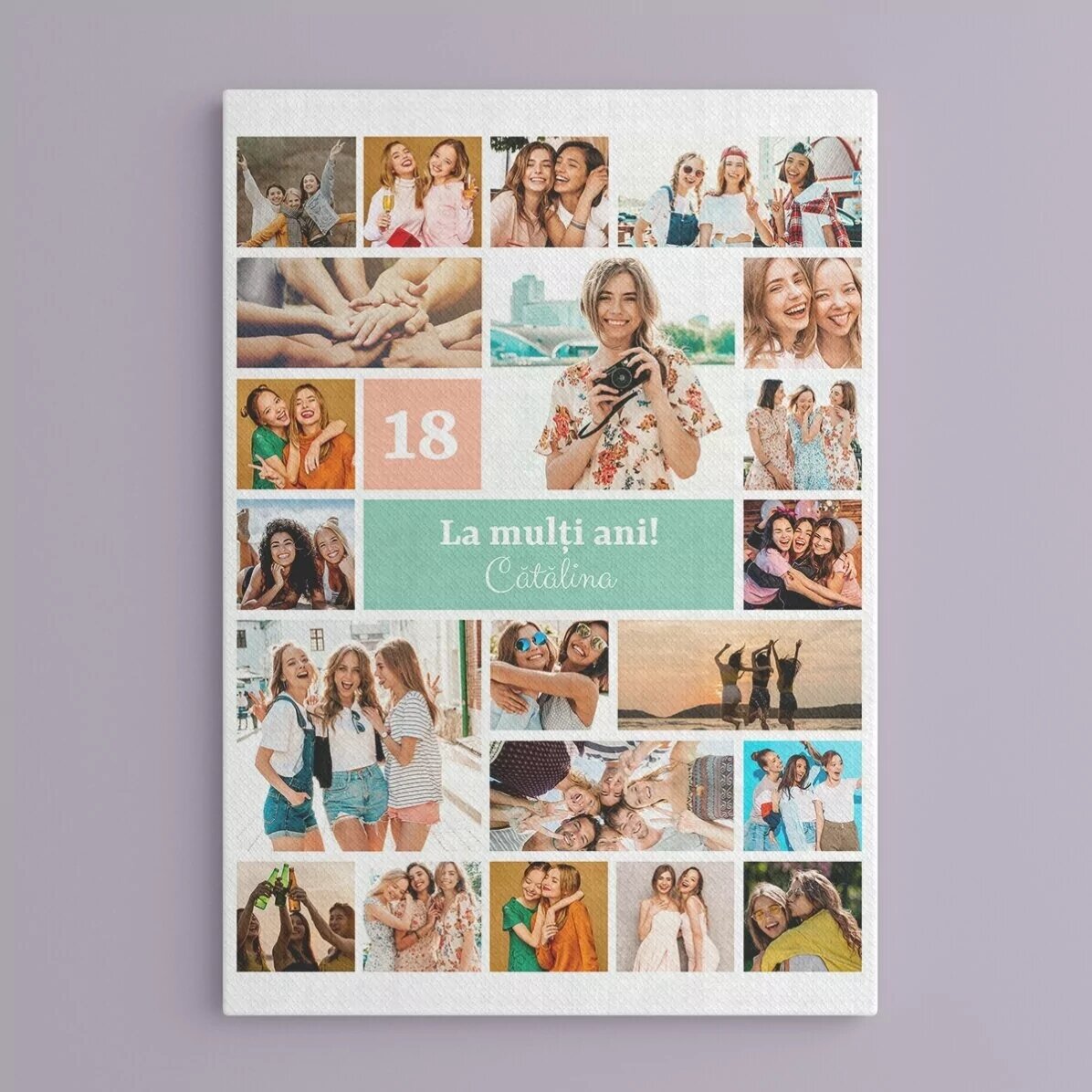 Tablou canvas personalizat 21 de poze și text - Colaj