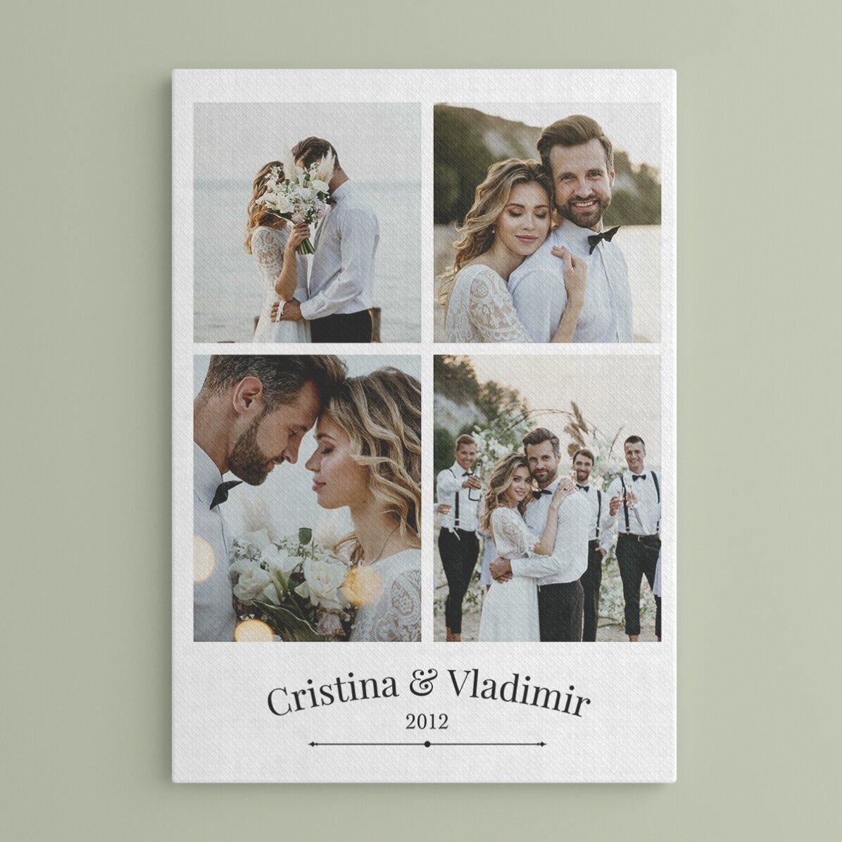 Tablou canvas personalizat cu 4 poze de cuplu