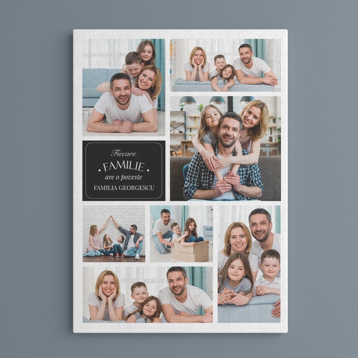 Tablou canvas personalizat cu 7 poze de familie