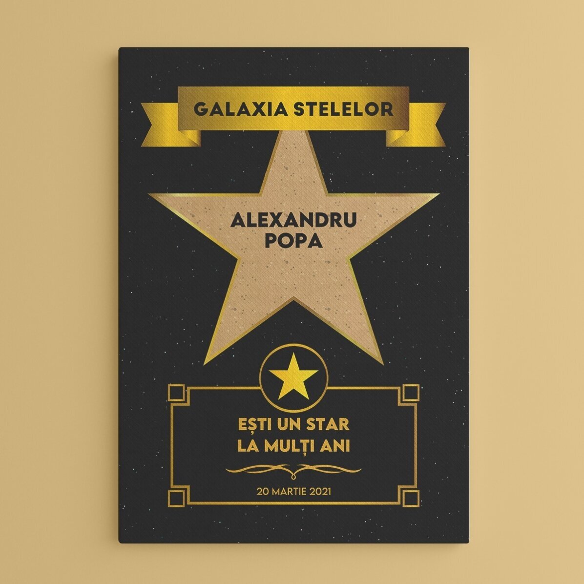 Tablou canvas personalizat cu text - Galaxia stelelor