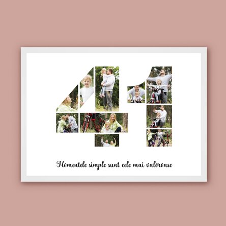Tablou landscape personalizat cu 10 poze model numărul 41 și mesaj text