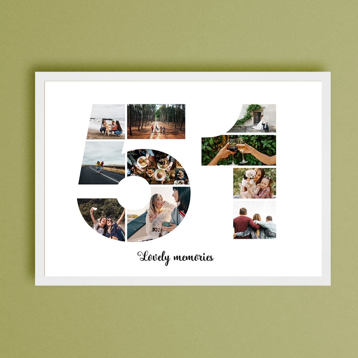 Tablou landscape personalizat cu 10 poze model numărul 51 și mesaj text