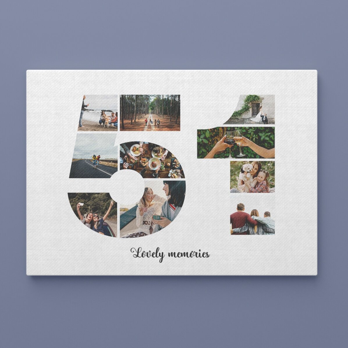 Tablou landscape personalizat cu 10 poze model numărul 51 și mesaj text