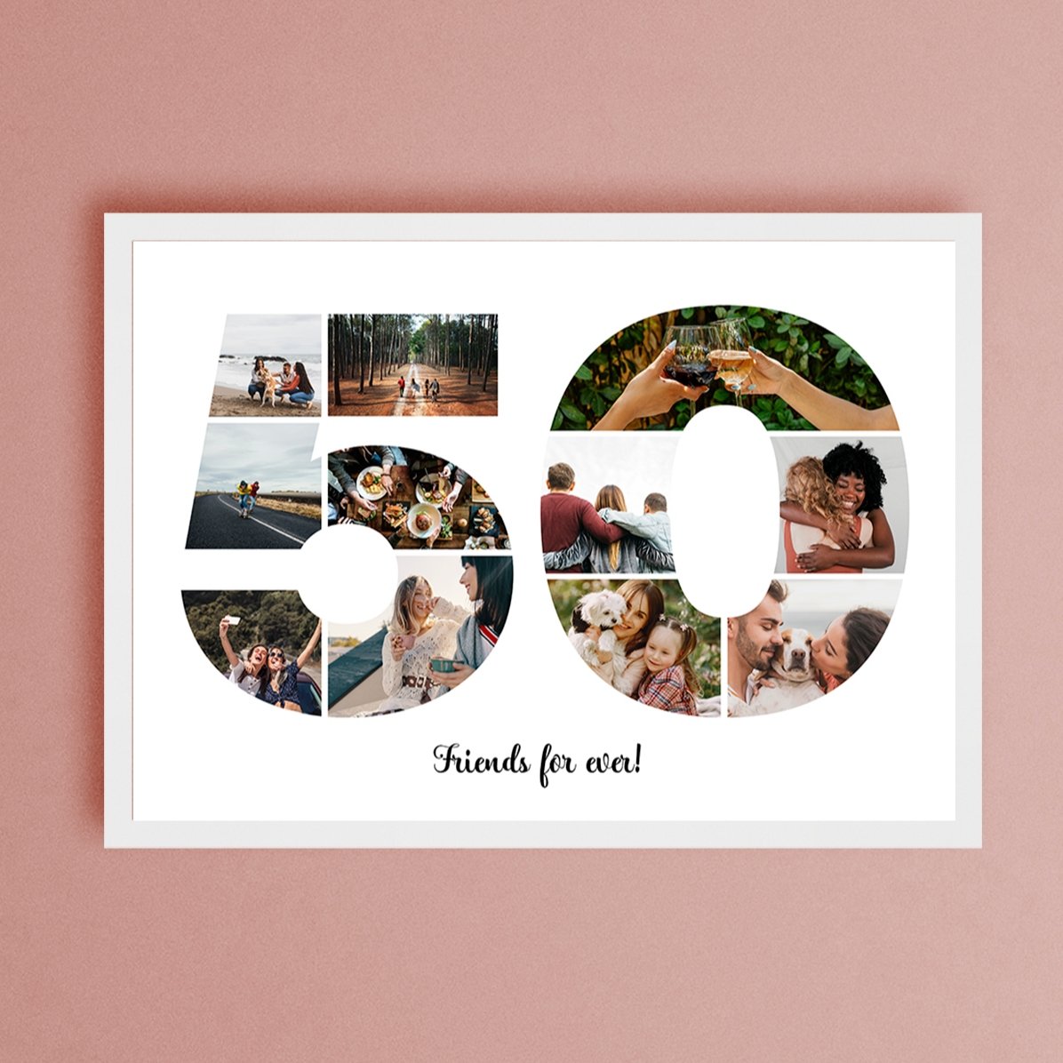 Tablou landscape personalizat cu 11 poze model numărul 50 și mesaj text