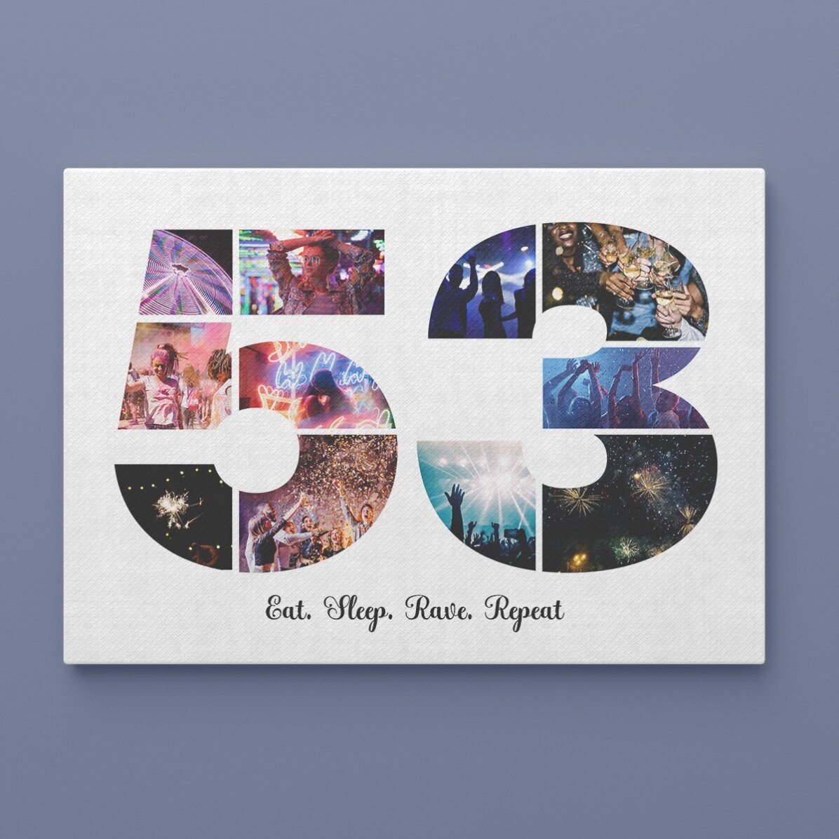 Tablou landscape personalizat cu 11 poze model numărul 53 și mesaj text