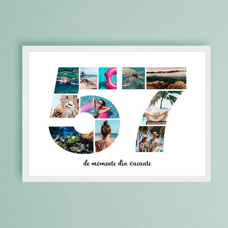 Tablou landscape personalizat cu 11 poze model numărul 57 și mesaj text