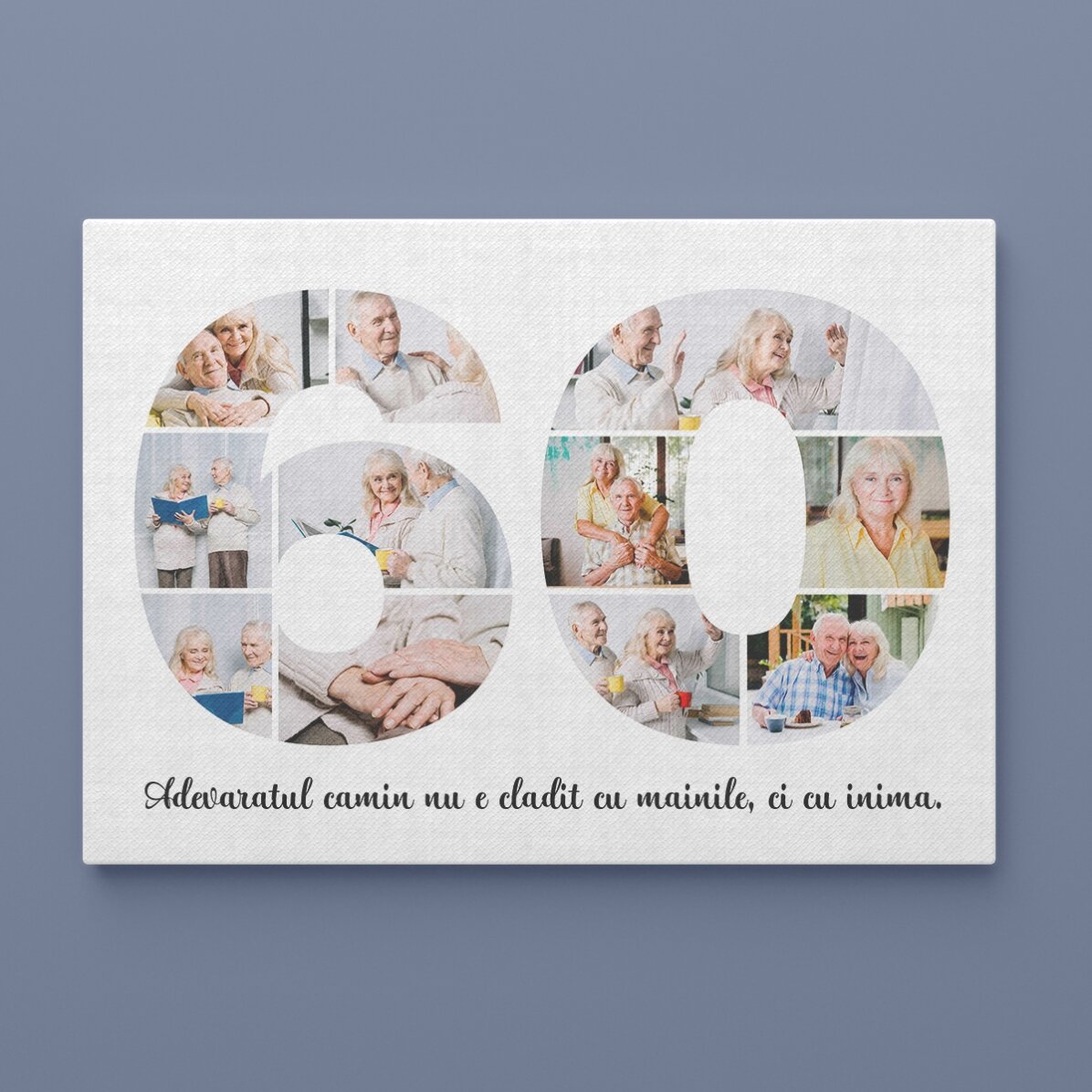 Tablou landscape personalizat cu 11 poze model numărul 60 și mesaj text