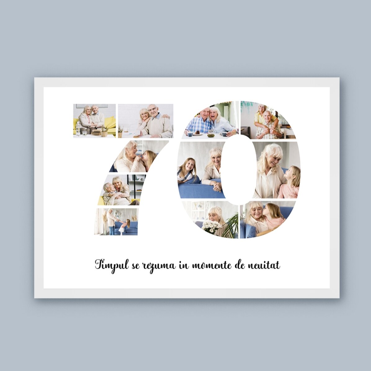 Tablou landscape personalizat cu 11 poze model numărul 70 și mesaj text