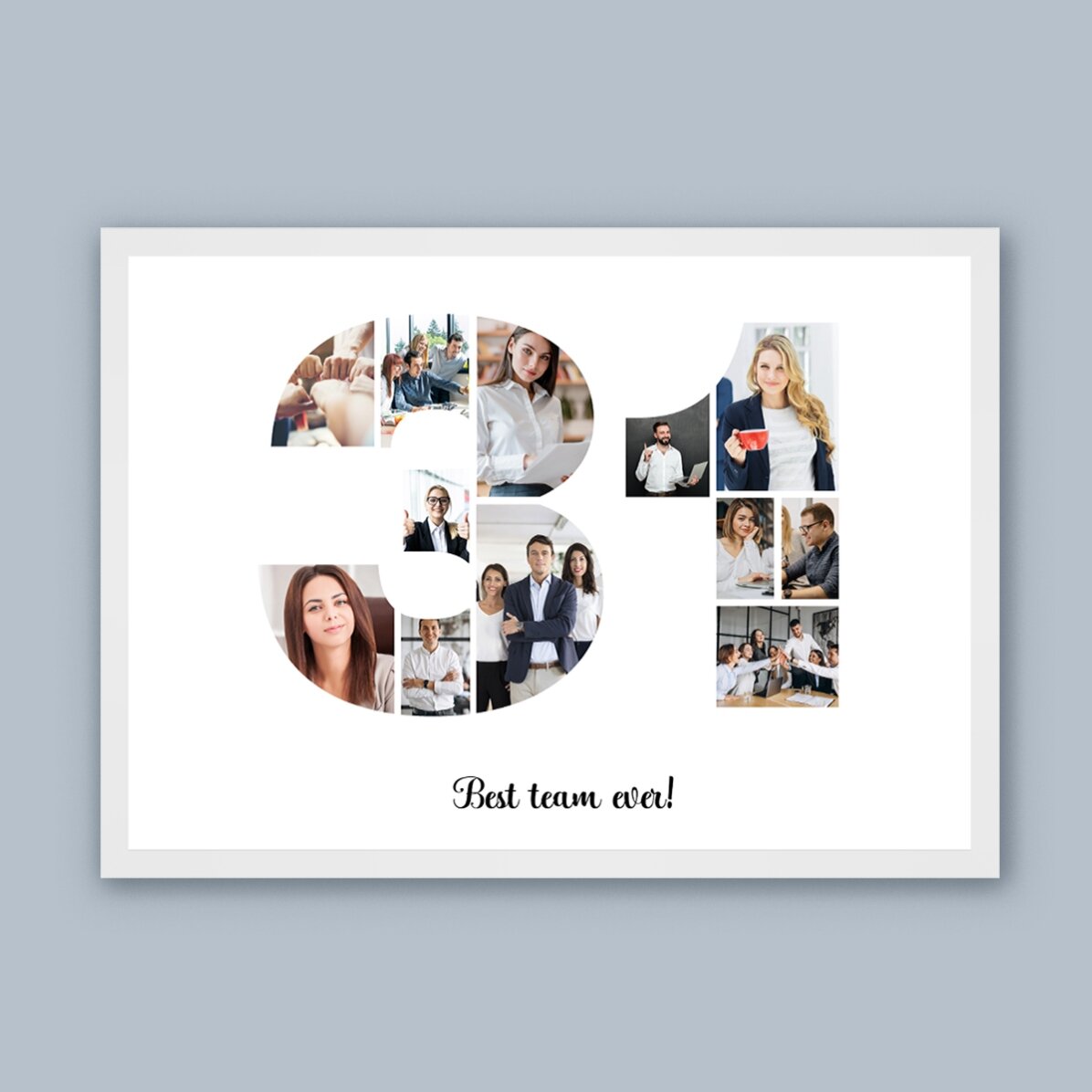 Tablou landscape personalizat cu 12 poze model numărul 31 și mesaj text 