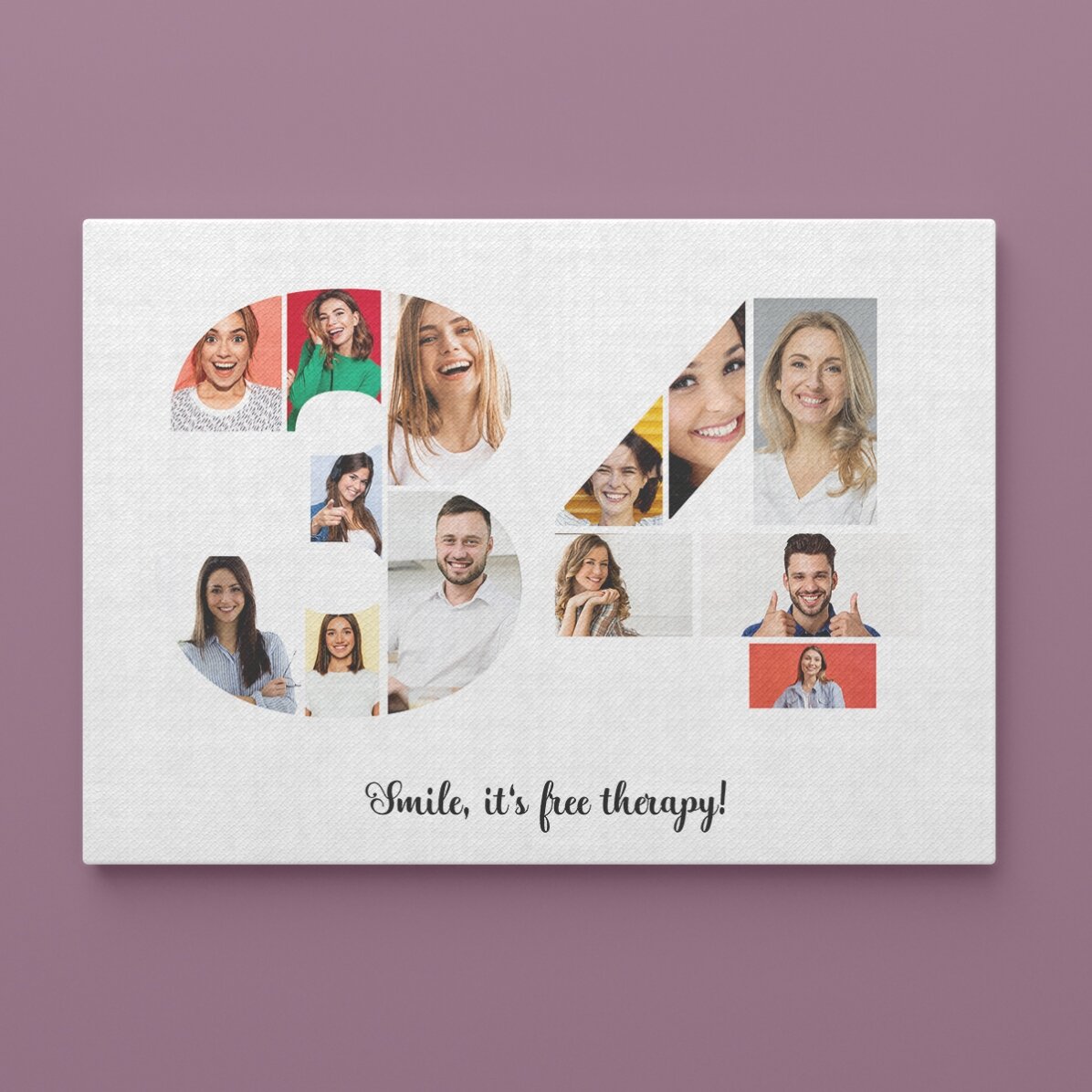 Tablou landscape personalizat cu 13 poze model numărul 34 și mesaj text 