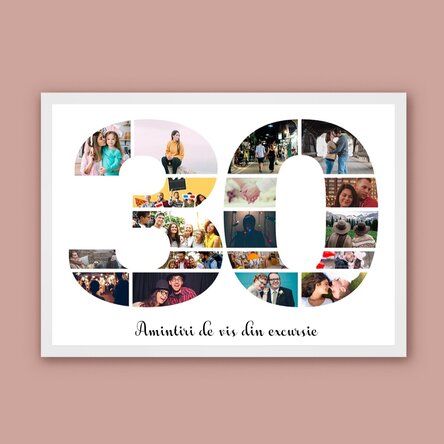 Персонализирана пейзажна картина с фотографии и текст - 30